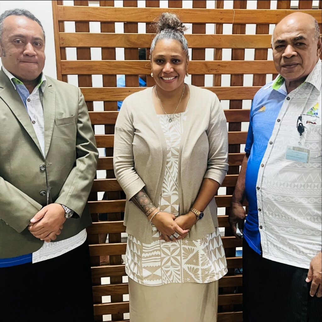 From L-R: Roko Tui Lau, HHF Manager and the Chairperson of the Lau Provincial Council