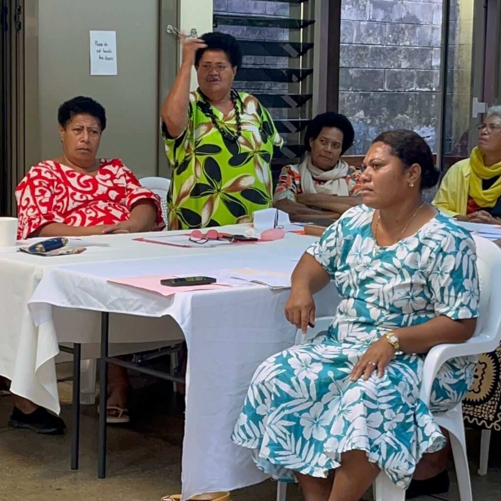 A women representative from Ogea Island in Lau shares a point during the presentation on RHD